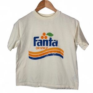 H&M Coca Cola Fanta Orange Graphic Tee Size Small Cropped Retro Logo Shirt